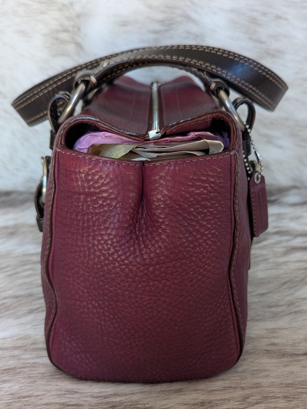Y2K Coach Chelsea Pebble Leather Satchel F10887 - Picture 5 of 14